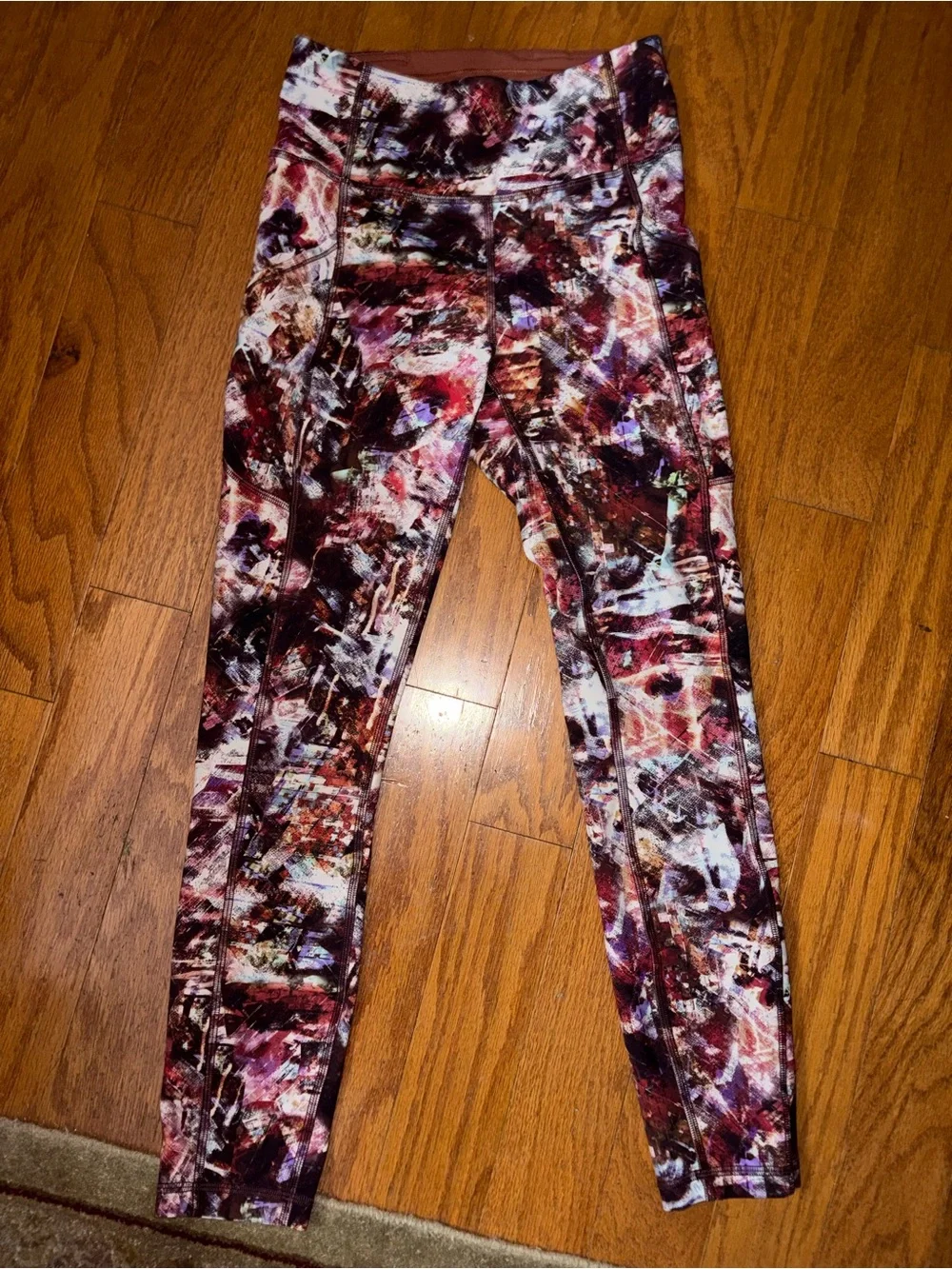 Lululemon Abstract Multicolor Print Leggings Size 4 High Rise